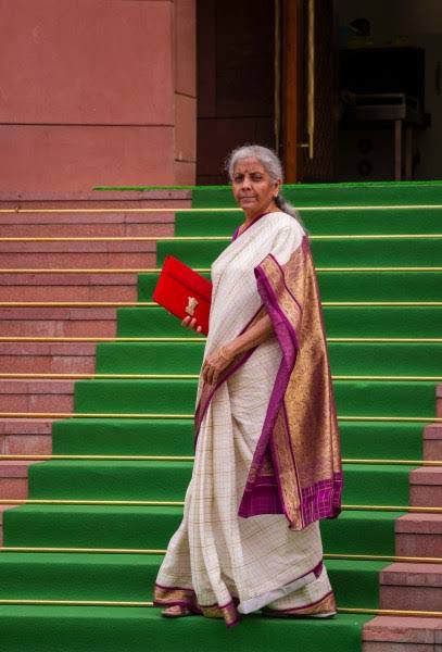 Union Budget 2024 - Mangalagiri Off White saree