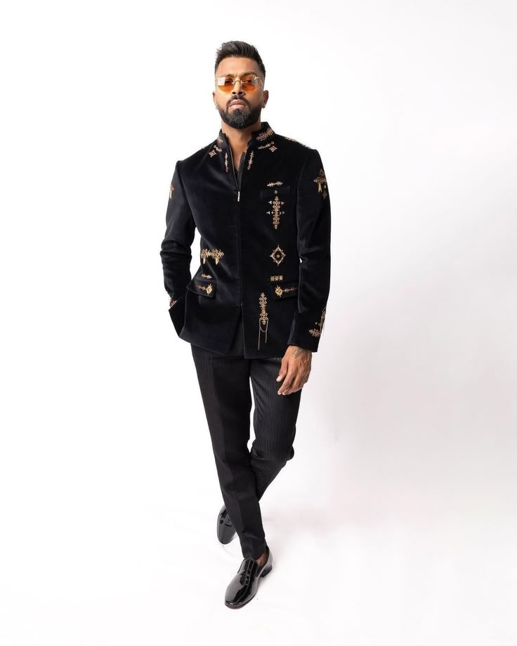 Classic black Jodhpuri suit