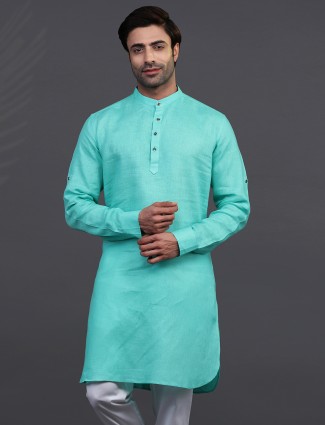 Aqua Linen Festive Kurta