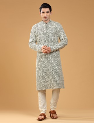 Elegant olive georgette kurta suit
