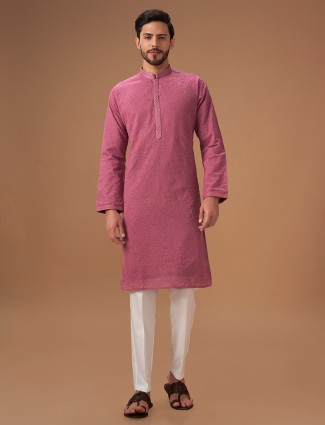 Classic pink georgette kurta suit