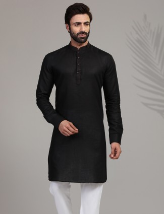 Black Cotton Kurta for Festive