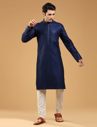 Latest Navy Georgette Embroidery Kurta Suit