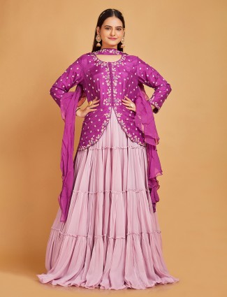 Stunning pink floor length suit with dupatta