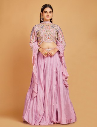 Stunning pink silk lehenga choli with dupatta