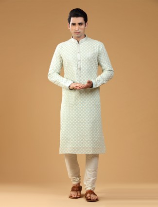 Stunning sky blue georgette kurta suit