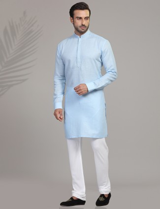 Sky cotton festive wear kurta suit