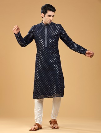 Stunning navy georgette kurta suit