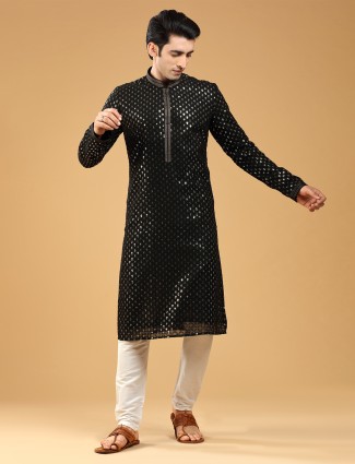 Stylish Black Georgette Kurta Suit