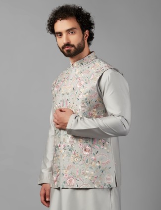 Classic silk grey waistcoat set