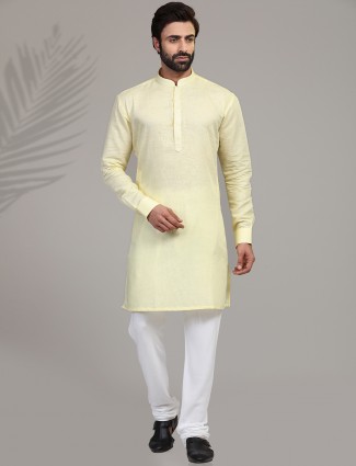 Classic yellow cotton kurta suit