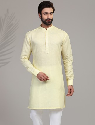 Yellow Cotton Kurta with for Festive