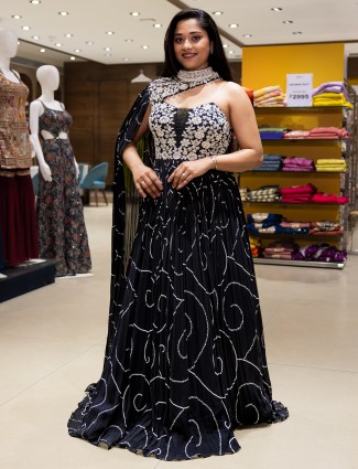 Stunning black net salwar suit