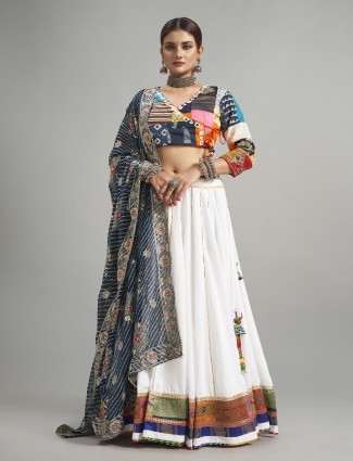 Blue lehenga choli in stunning silk