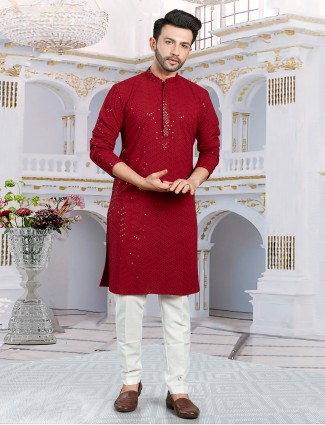 Georgette Maroon kurta suit for festive
