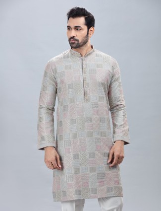 Newest grey silk kurta pajama for men
