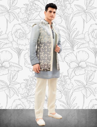 Grey and cream ombre style waitscoat set for men