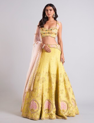 Classy light green silk lehenga choli