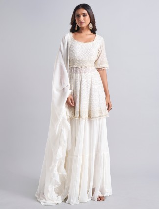 Onion pink lycra designer indo-western suit