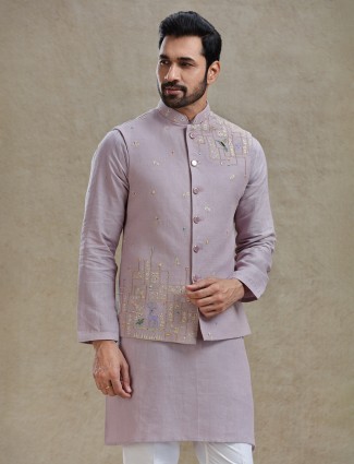 Wine silk royal wedding waistcoat set