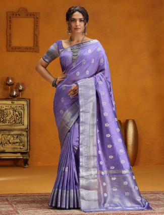 Golden radiance tissue silk saree with royal embellishments