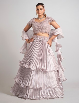 Light purple organza lehenga choli with ethereal touch