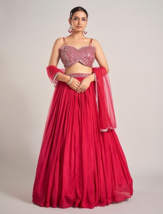 Rani silk reception wear lehenga choli