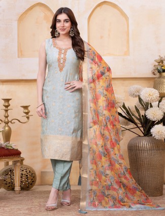 Maroon silk anarkali suit with embroidery