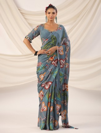 Golden radiance tissue silk saree with royal embellishments