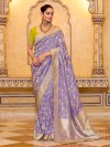 Soothing lavender banarasi crepe silk saree