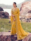 Yellow radiant embellished festive saree