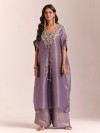 Lavender tissue silk kaftan style palazzo suit