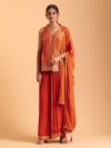 Orange tissue silk zari palazzo