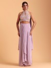 Lavender satin silk party palazzo
