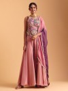 Onion pink wedding palazzo suit