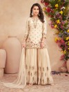 Cream silk palazzo suit for festive occsion