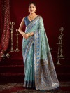 Classic blue modal silk traditional banarasi saree