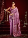 Royal purple modal silk banarasi saree with zari detailing