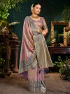Light purple silk saree with zari