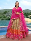 Magenta and gold silk wedding lehenga choli