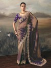 Purple tissue silk saree for wedding celebrations