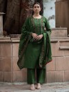 Mehendi green cotton yoke festive kurti set