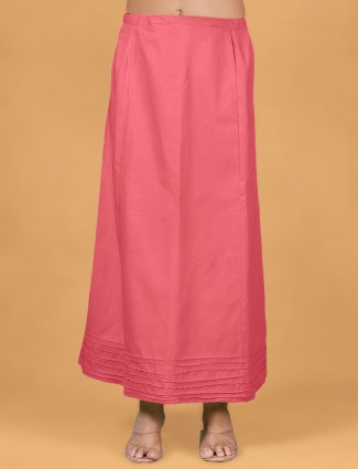 Magenta cotton plain petticoat