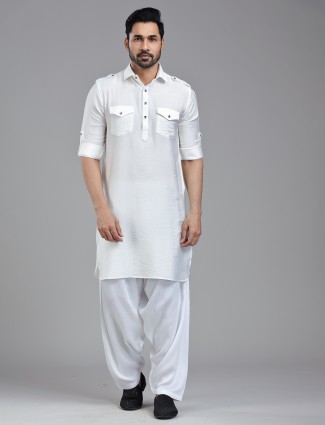 All time classic white pathani set for a timeless look