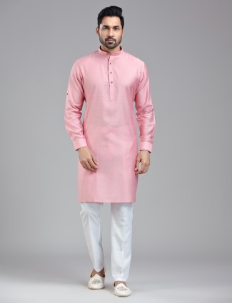 Light pink simple yet classy kurta set with pant