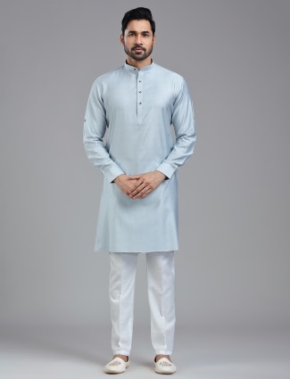 Pastle blue festive wear kurta pajama for men