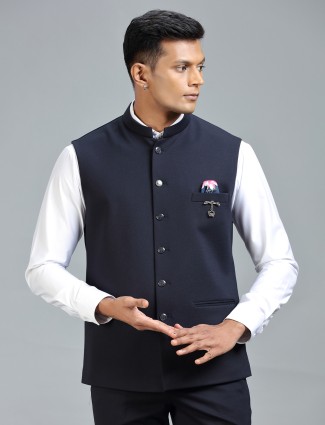 Navy classic cool waistcoat for festive