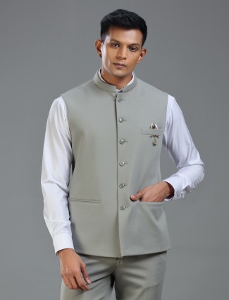 Light grey breeze a cool minimalist waistcoat for men