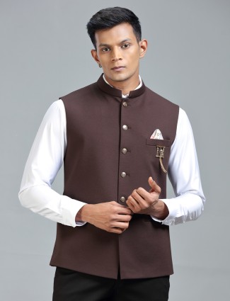 Brown swagger waistcoat for men