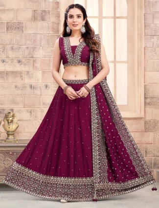 Blue lehenga choli in stunning silk